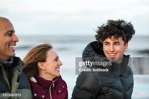 Family outdoors together